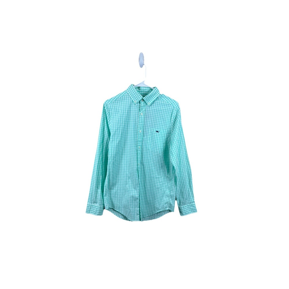 Vineyard Vines Tucker Shirt Mens XS Green Gingham Classic Boldwater Stretch New